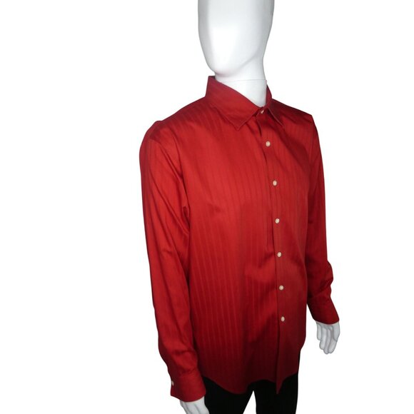 Sean John Men's Red Long Sleeve Dress Shirt Size 18 34/35‎ - Picture 3 of 9